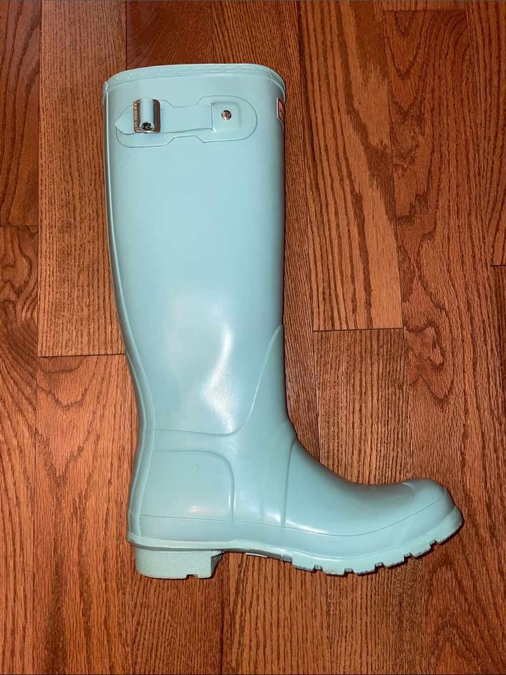 Women's Original Hunter Tall Rain Boots - Light Blue Rubber Waterproof Wellies - Picture 7 of 9
